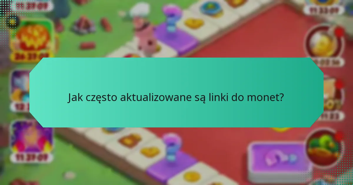 Jak często aktualizowane są linki do monet?