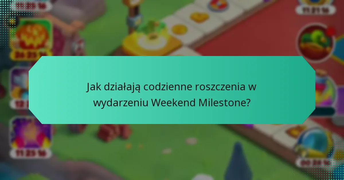 Jak działają codzienne roszczenia w wydarzeniu Weekend Milestone?