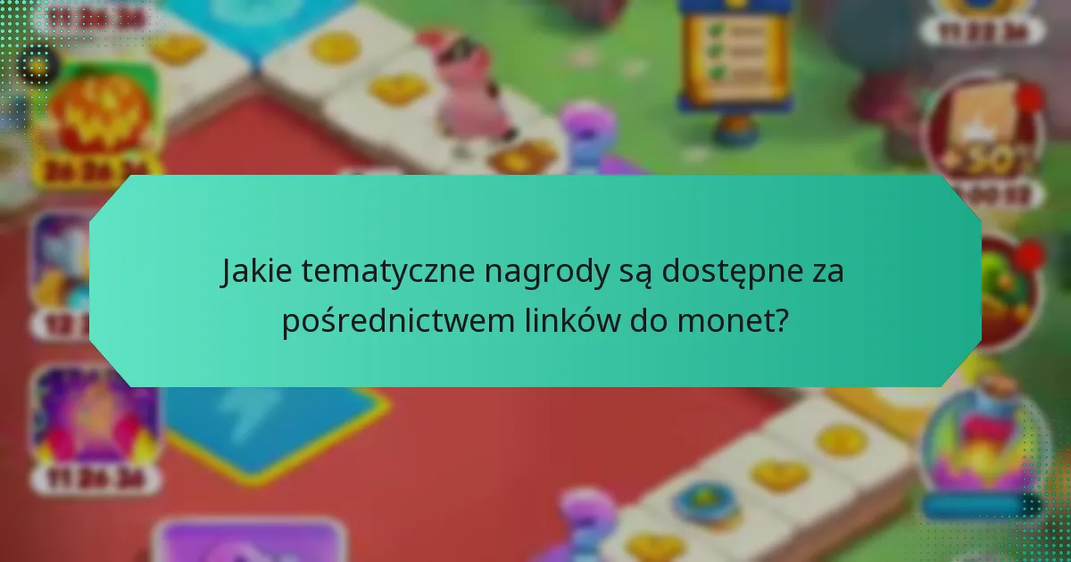 Jakie tematyczne nagrody są dostępne za pośrednictwem linków do monet?