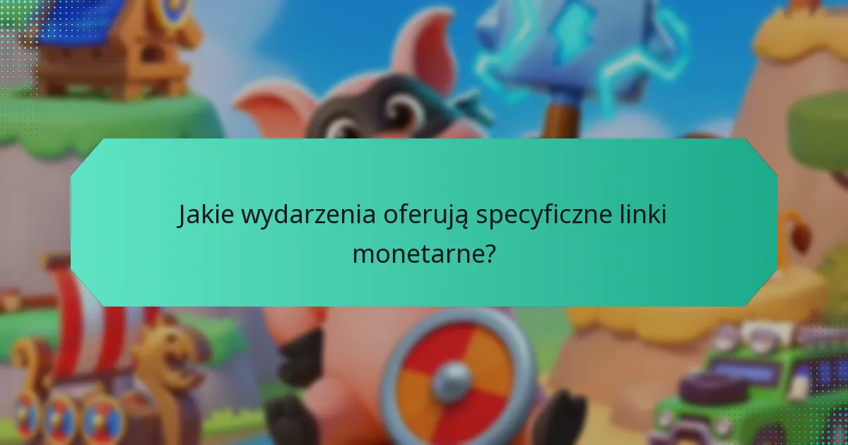 Jakie wydarzenia oferują specyficzne linki monetarne?